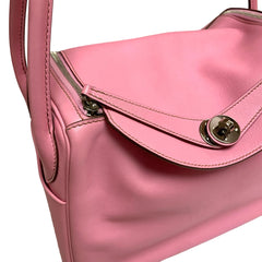 Hermès Lindy 30 Shoulder Bag - Rose Azalée Taurillon Clemence Palladium Hardware