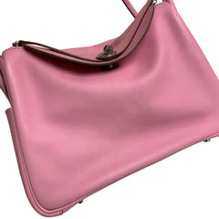 Hermès Lindy 30 Shoulder Bag - Rose Azalée Taurillon Clemence Palladium Hardware