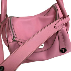 Hermès Lindy 30 Shoulder Bag - Rose Azalée Taurillon Clemence Palladium Hardware
