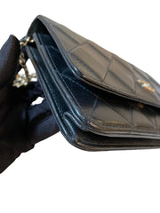 Chanel Classic Wallet On Chain (WOC) - Black Grained Calfskin Caviar with Gold Hardware