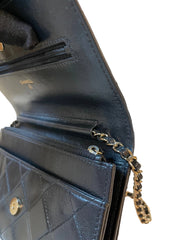 Chanel Classic Wallet On Chain (WOC) - Black Grained Calfskin Caviar with Gold Hardware