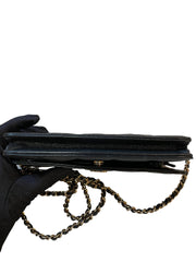 Chanel Classic Wallet On Chain (WOC) - Black Grained Calfskin Caviar with Gold Hardware