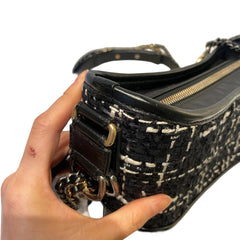 Chanel Small Gabrielle Hobo Bag - Black Tweed & Aged Calfskin