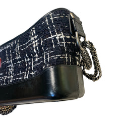 Chanel Small Gabrielle Hobo Bag - Black Tweed & Aged Calfskin