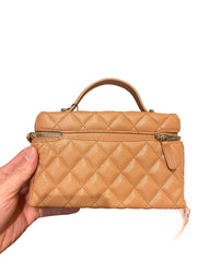 Chanel 25B Caramel Grained Calfskin Vanity Case Bag with Top Handle