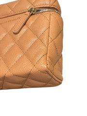 Chanel 25B Caramel Grained Calfskin Vanity Case Bag with Top Handle
