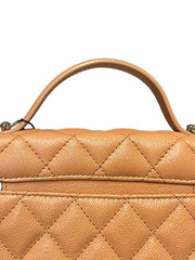 Chanel 25B Caramel Grained Calfskin Vanity Case Bag with Top Handle