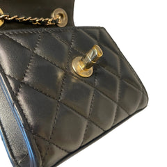 Chanel Mini Trendy CC Flap Bag - Black Lambskin with Gold-Tone Hardware