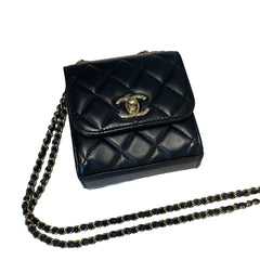 Chanel Mini Trendy CC Flap Bag - Black Lambskin with Gold-Tone Hardware