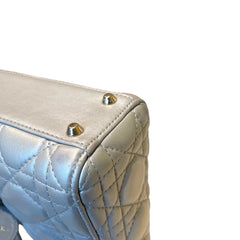 Christian Dior Mini Lady Dior Bag - Pearlescent Grey Cannage Lambskin