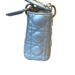 Christian Dior Mini Lady Dior Bag - Pearlescent Grey Cannage Lambskin