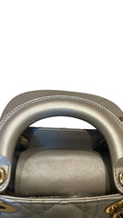 Christian Dior Mini Lady Dior Bag - Pearlescent Grey Cannage Lambskin