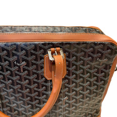 Goyard Ambassade MM Briefcase - Black & Tan Goyardine (15" Laptop Bag)