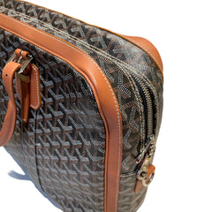 Goyard Ambassade MM Briefcase - Black & Tan Goyardine (15" Laptop Bag)