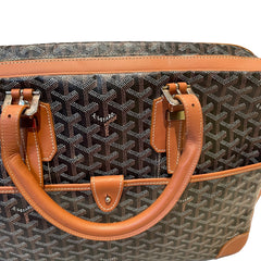 Goyard Ambassade MM Briefcase - Black & Tan Goyardine (15" Laptop Bag)