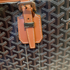 Goyard Ambassade MM Briefcase - Black & Tan Goyardine (15" Laptop Bag)