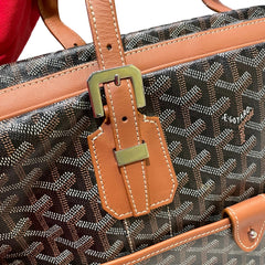 Goyard Ambassade MM Briefcase - Black & Tan Goyardine (15" Laptop Bag)