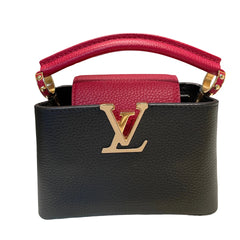Louis Vuitton Capucines Mini - Black & Red Taurillon Leather (20cm)