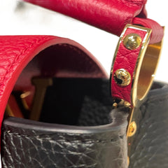 Louis Vuitton Capucines Mini - Black & Red Taurillon Leather (20cm)