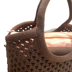 Miu Miu IVY Cotton Net Handbag - Japan Exclusive "Chestnut Brown" Mesh Tote