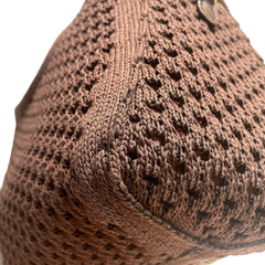 Miu Miu IVY Cotton Net Handbag - Japan Exclusive "Chestnut Brown" Mesh Tote