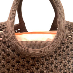 Miu Miu IVY Cotton Net Handbag - Japan Exclusive "Chestnut Brown" Mesh Tote