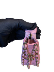 Chanel 23P Small Hobo Moon Bag - Pink Quilted Lambskin with Gold Hardware