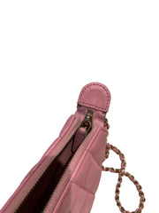 Chanel 23P Small Hobo Moon Bag - Pink Quilted Lambskin with Gold Hardware