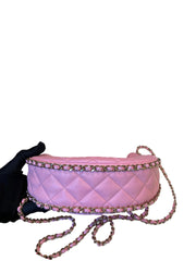 Chanel 23P Small Hobo Moon Bag - Pink Quilted Lambskin with Gold Hardware