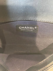 Chanel Navy Blue Tweed Multi-Strand Chain Le Boy Flap Bag - Limited Edition