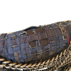 Chanel Navy Blue Tweed Multi-Strand Chain Le Boy Flap Bag - Limited Edition