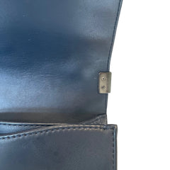 Chanel Navy Blue Tweed Multi-Strand Chain Le Boy Flap Bag - Limited Edition