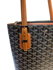 Goyard Artois PM Tote Bag - Black & Tan Goyardine Canvas