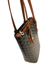 Goyard Artois PM Tote Bag - Black & Tan Goyardine Canvas