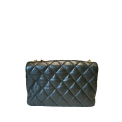 Chanel 22K Dark Green Lambskin Mini Flap Bag with Adjustable Gold Ball