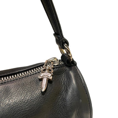 Chrome Hearts Mini Barrel Bag - Black Leather with Apple Green Cross Patches
