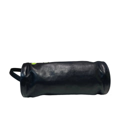 Chrome Hearts Mini Barrel Bag - Black Leather with Apple Green Cross Patches
