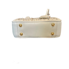 Miu Miu Matelassé Nappa Leather Top Handle Bag - White (Mini Bowling 20cm)