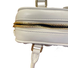 Miu Miu Matelassé Nappa Leather Top Handle Bag - White (Mini Bowling 20cm)