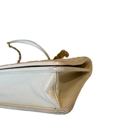 Miu Miu Matelassé Nappa Leather Chain Bag - White & Gold (19cm Mini)