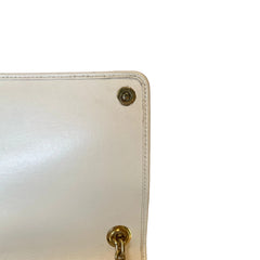 Miu Miu Matelassé Nappa Leather Chain Bag - White & Gold (19cm Mini)