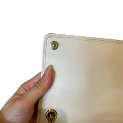 Miu Miu Matelassé Nappa Leather Chain Bag - White & Gold (19cm Mini)