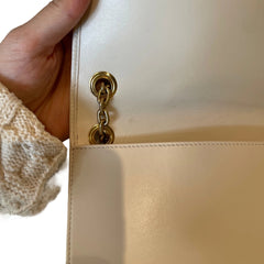 Miu Miu Matelassé Nappa Leather Chain Bag - White & Gold (19cm Mini)