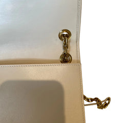 Miu Miu Matelassé Nappa Leather Chain Bag - White & Gold (19cm Mini)