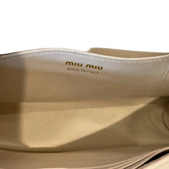 Miu Miu Matelassé Nappa Leather Chain Bag - White & Gold (19cm Mini)