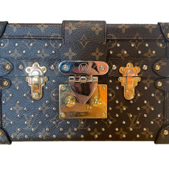 Louis Vuitton Petite Malle Monogram Canvas Studded Trunk Bag