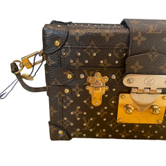 Louis Vuitton Petite Malle Monogram Canvas Studded Trunk Bag