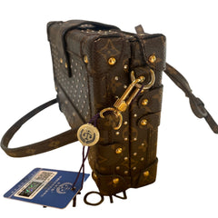Louis Vuitton Petite Malle Monogram Canvas Studded Trunk Bag
