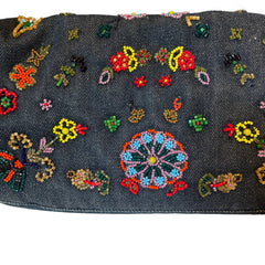 Fendi Limited Edition Beaded Denim Baguette Bag - Rare Anniversary Collectible