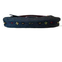 Fendi Limited Edition Beaded Denim Baguette Bag - Rare Anniversary Collectible